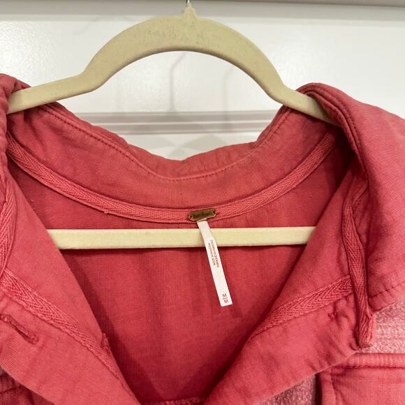 Free People Ruby‎ Oversized Shirt Jacket in Sweetheart Pink Size Medium - Picture 5 of 7